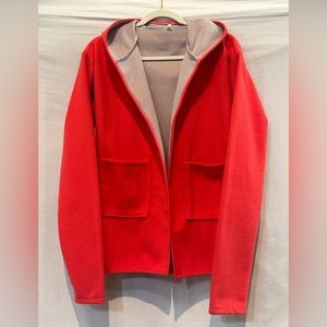 NWOT - Cute Brushed Fabric Open Front Hooded Jacket - Size S/M